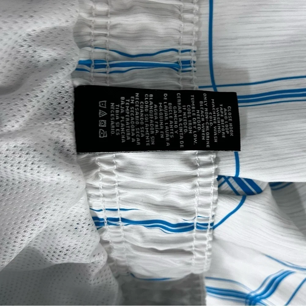 OP Mens White Check Beach Swim Trunks
